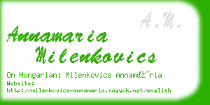 annamaria milenkovics business card